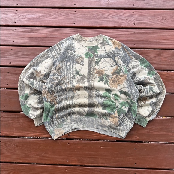 Vintage 90’s Jerzees Outdoors Realtree Camo Oversized Crew Neck Sweatshirt XL - Picture 5 of 11